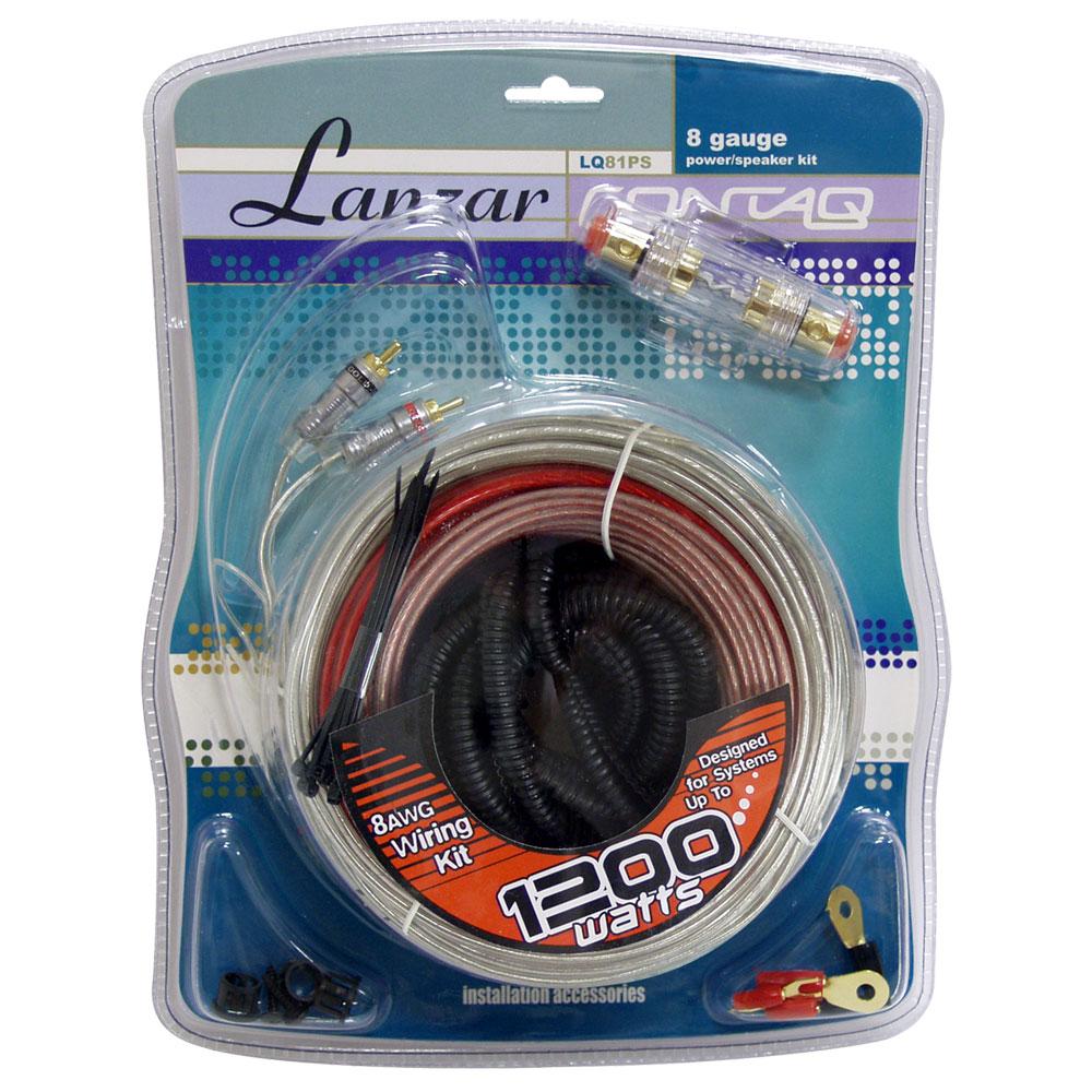 Lanzar LQ81PS8 Gauge Power & Speaker Kit