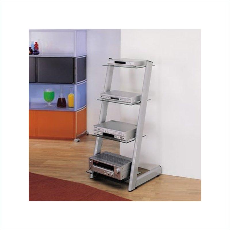 Bello AT-423T Audio Rack with 4 Shelves in Silver Finish