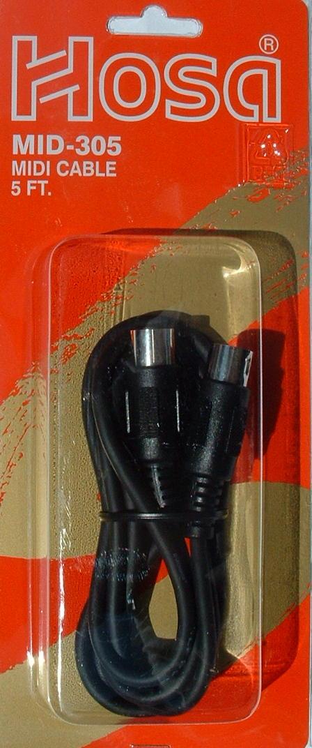 Hosa Technology Midi to Midi (STD) Cable - 5 ft - Black
