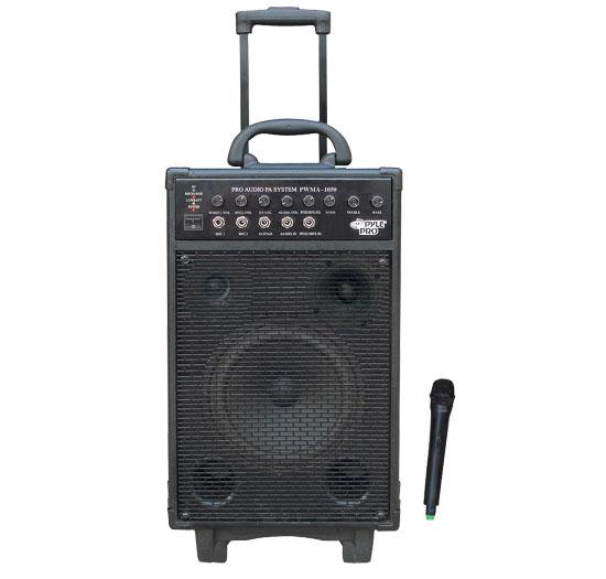 Pyle PWMA1050 800 Watt VHF Wireless Battery Powered Pa System W/Echo/Ipod/MP3 Input Jack
