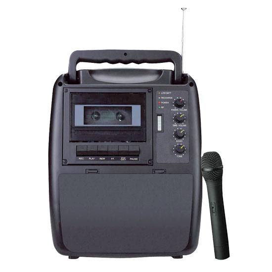 PYLE PRO PWMA130 Rechargeable PortableP PA System w/Wireless Mic & Cassette Player 