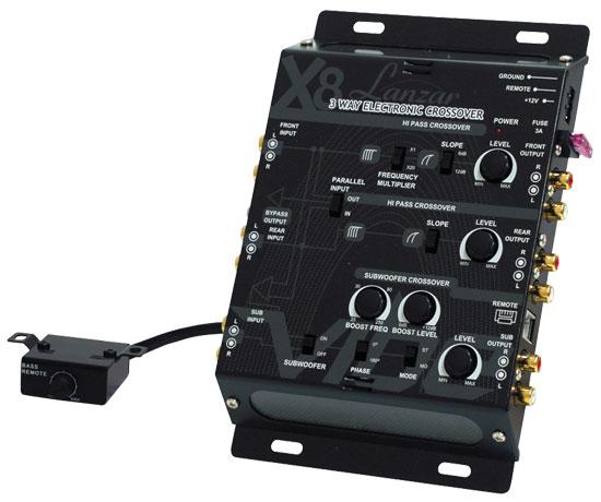Lanzar VIBEX8 Vibe 3 Way Electronic Crossover Network with Remote Subwoofer Control